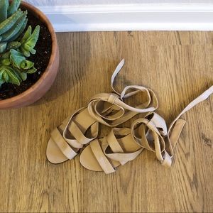 J. CREW Nude Strap Up Flats